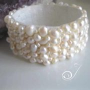 White Pearl Stretch Cuff
