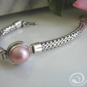 Pink Pearl Mabe Chunky Bracelet
