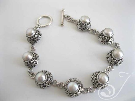 Pearly Lace Sterling Bracelet